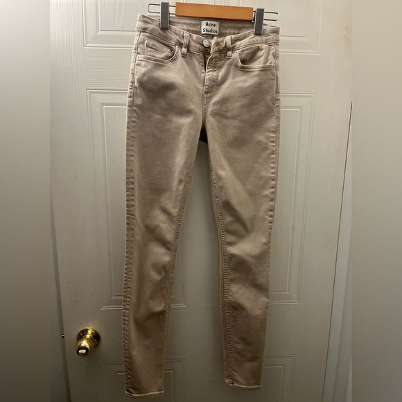 ACNE STUDIOS Women’s Skin 5 Beige Skinny Jeans - Picture 13 of 15